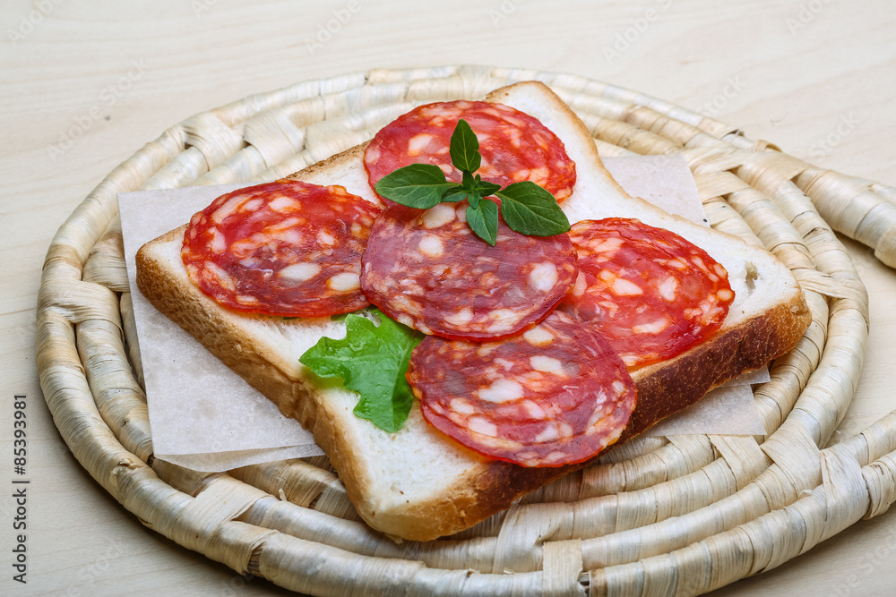 Salami sandwich Salami sandwich