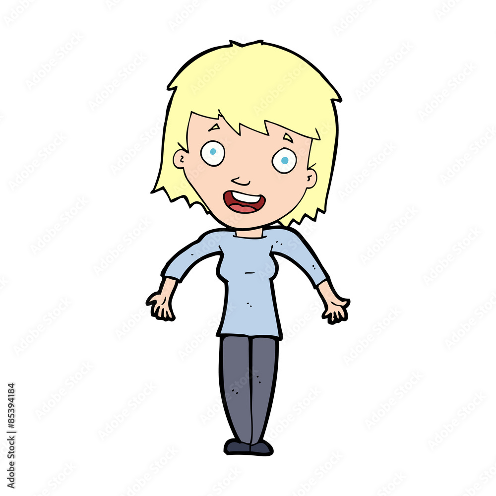 cartoon woman shrugging shoulders cartoon woman shrugging shoulders