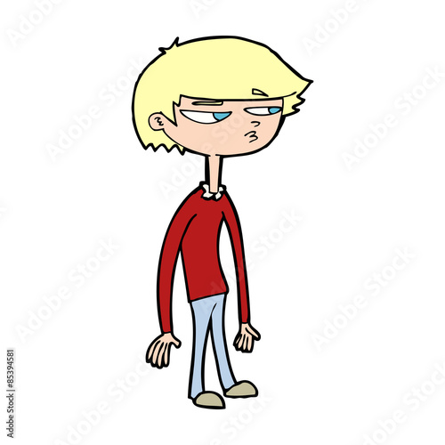 cartoon suspicious boy