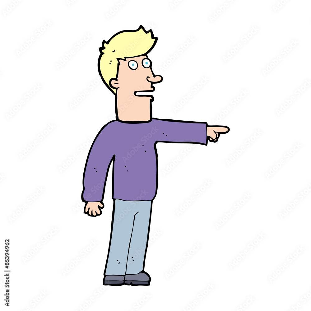 cartoon man pointing