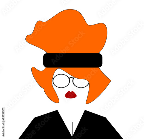 woman with orange hair and headband