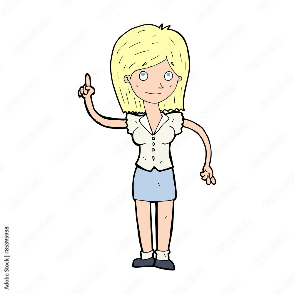 cartoon woman with idea cartoon woman with idea