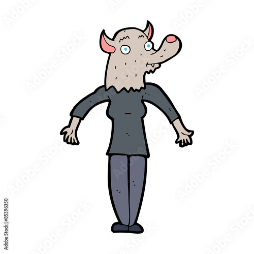 cartoon werewolf woman