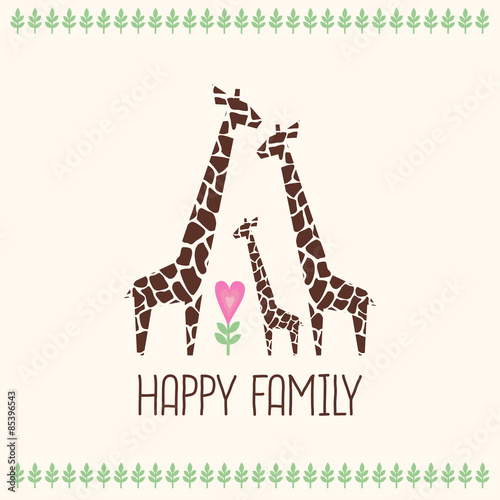 Canvas Print Happy family card