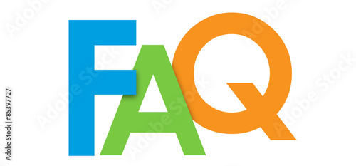 "FAQ" vector multicoloured letters icon 