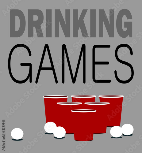 drinking games illustration with ball and cups