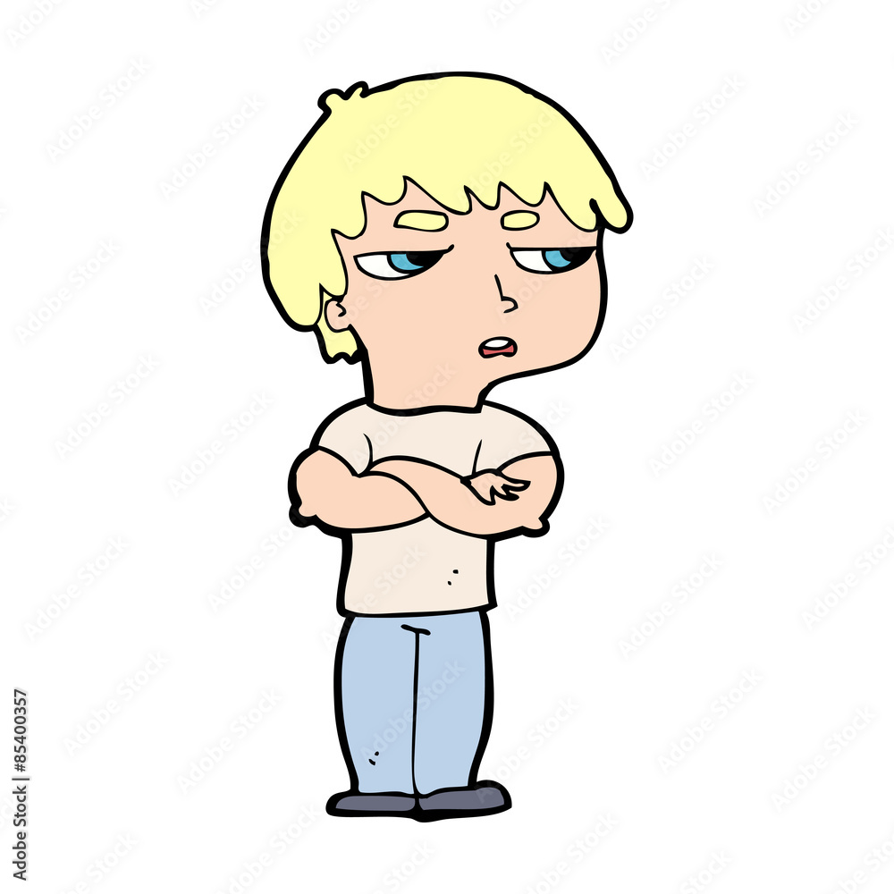 cartoon annoyed boy