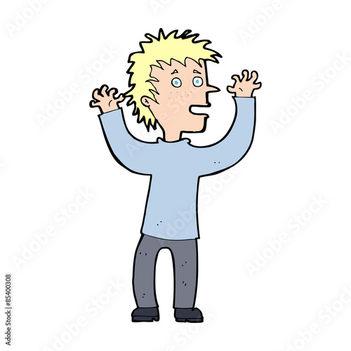 cartoon excited boy
