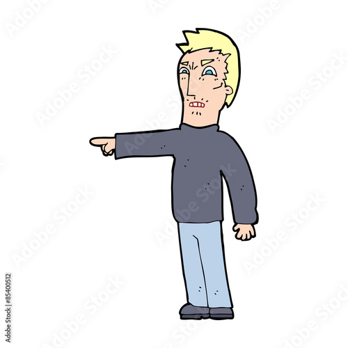 cartoon angry man pointing