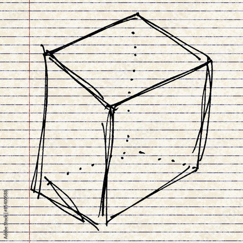 sketch drawing of a box