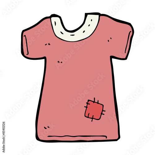 cartoon patched old tee shirt