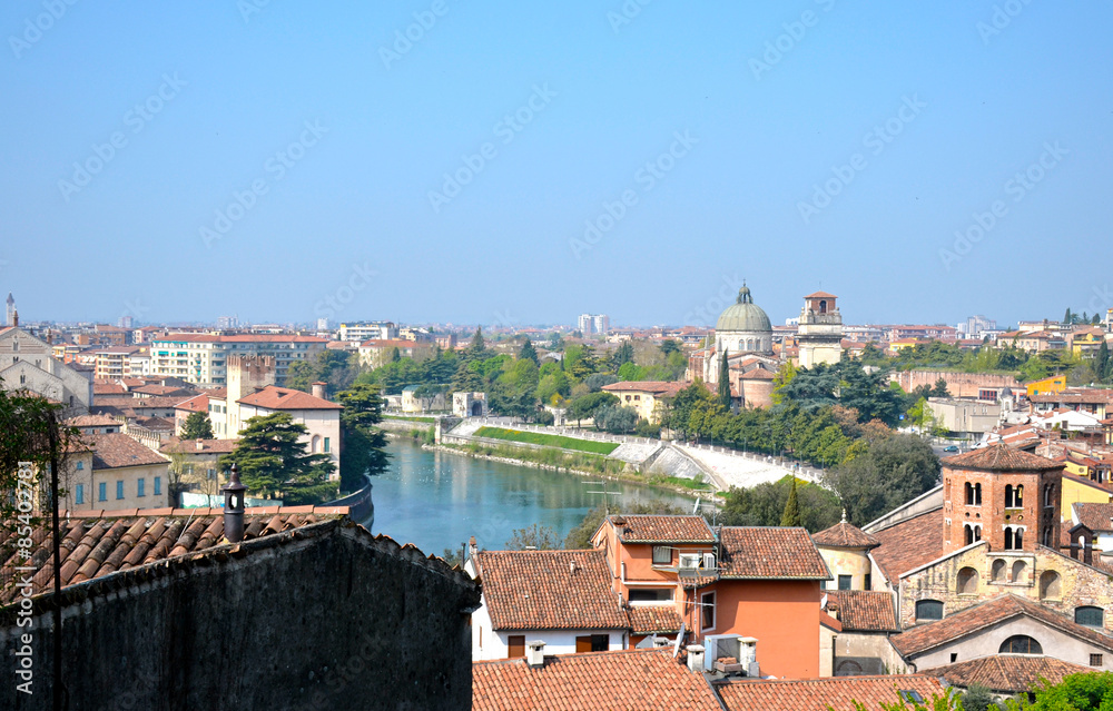 Panorama of the beautiful city of Verona, Italy