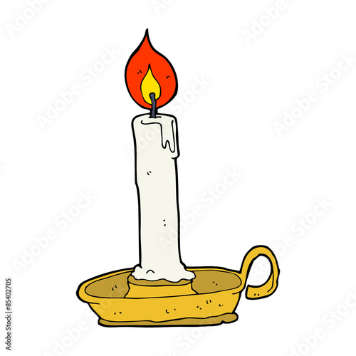 cartoon burning candle