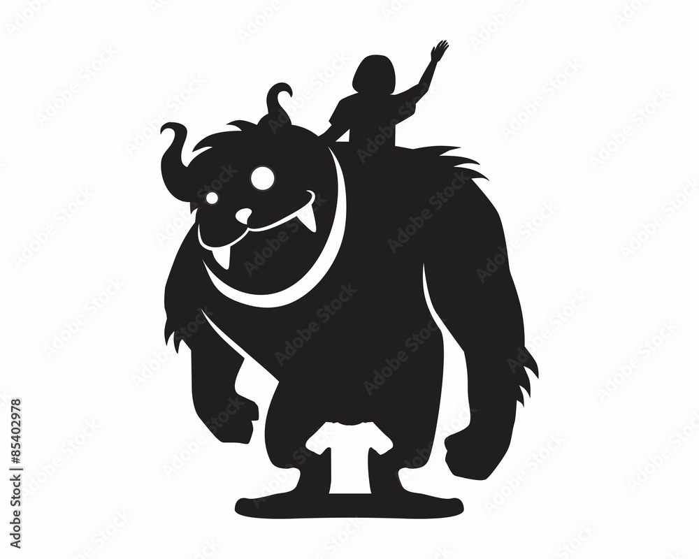Naklejka premium mysterious black monster mysterious figure
