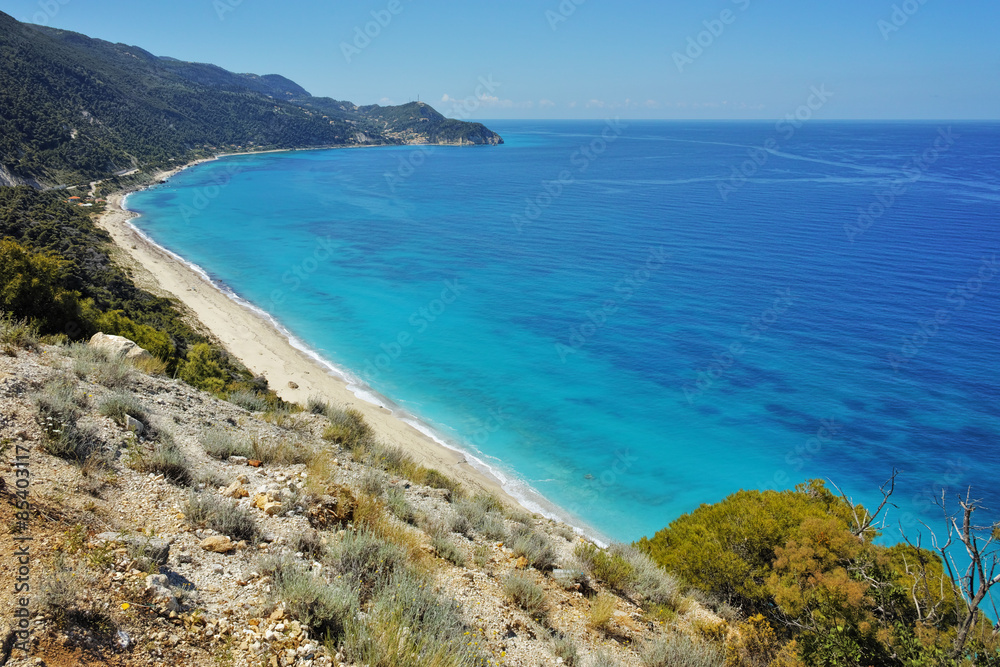 Blue Waters of the ionian sea, near Agios Nikitas Village, Lefkada, Ionian Islands, Greece