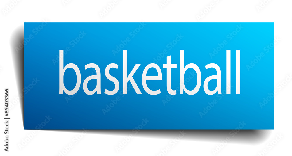 basketball blue square isolated paper sign on white basketball blue square isolated paper sign on white