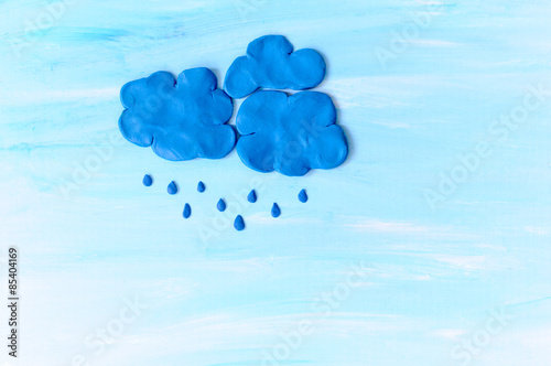 Rain clouds. Made from plasticine photo