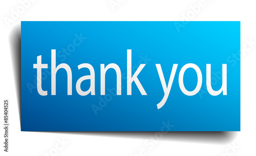 thank you blue square sticker