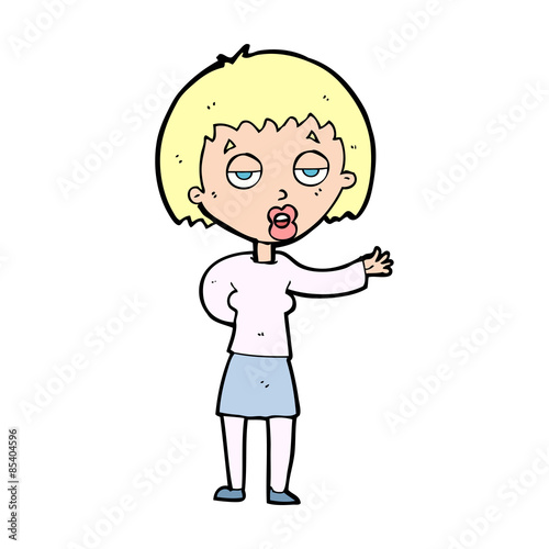 cartoon bored woman