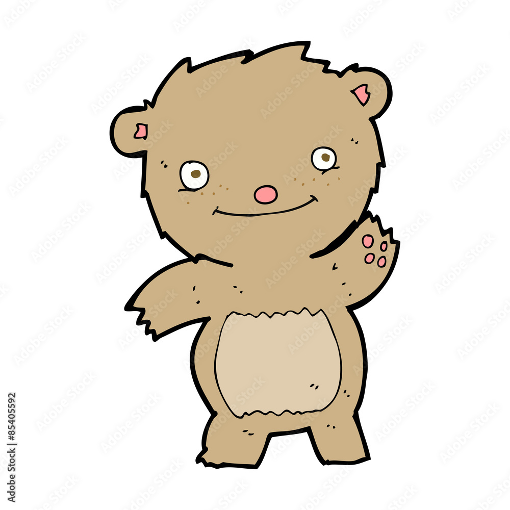 cartoon waving teddy bear cartoon waving teddy bear