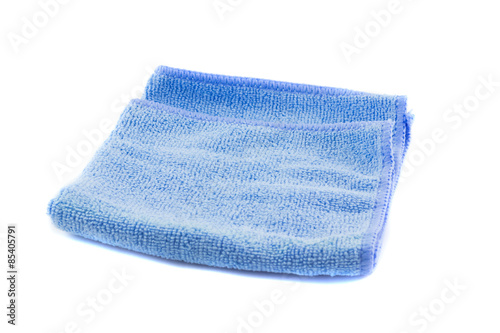 Blue towel folded in the shape of a square
