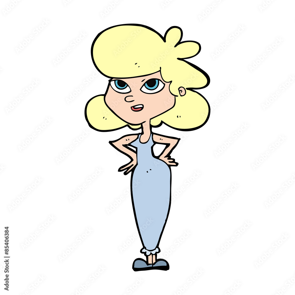 cartoon girl with hands on hips cartoon girl with hands on hips