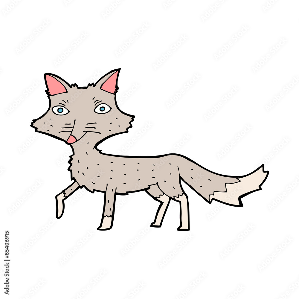 cartoon little wolf