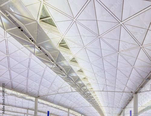 Modern architecture of ceiling in Hong Kong airport.