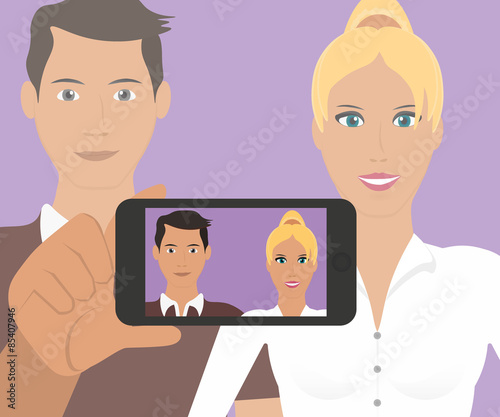 Man and woman selfie