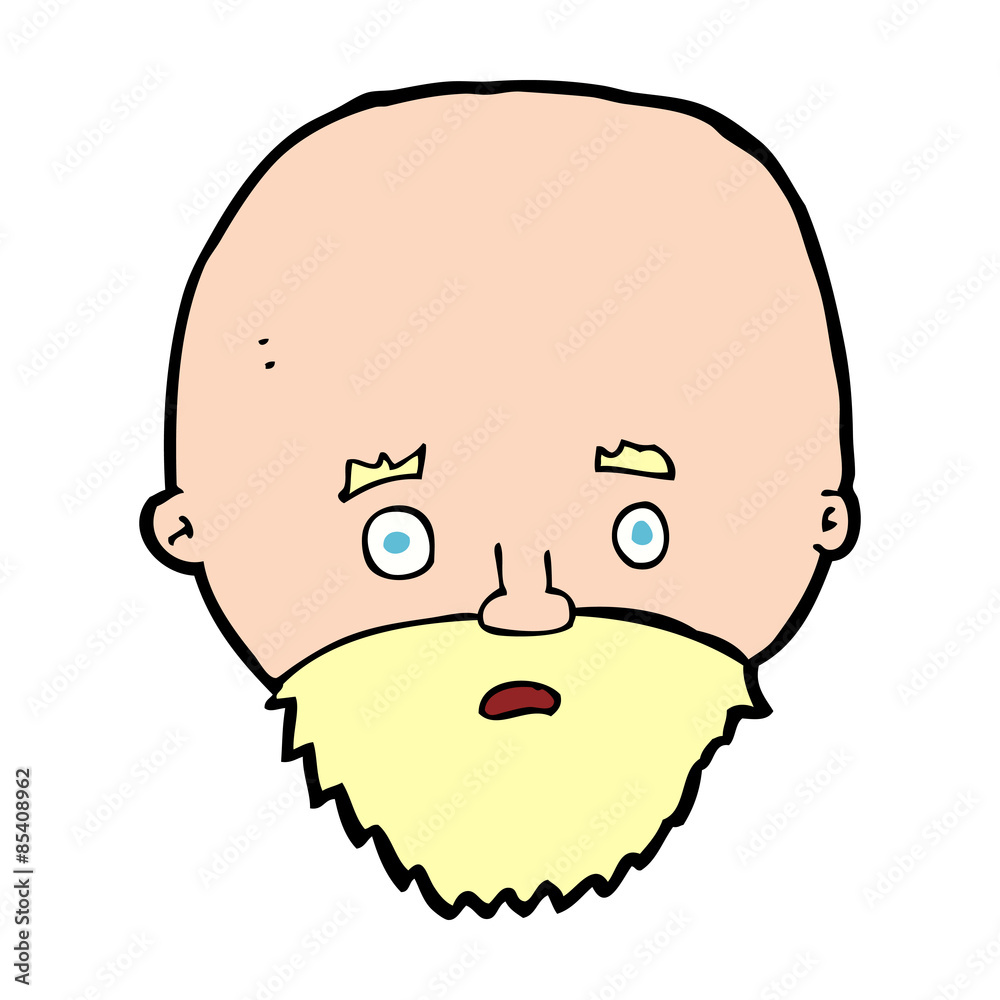 cartoon shocked man with beard