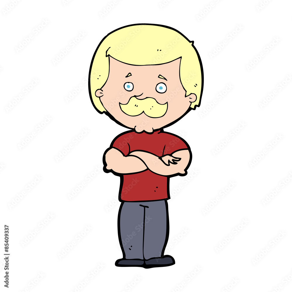 cartoon manly mustache man