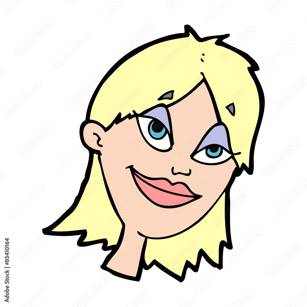 cartoon happy woman