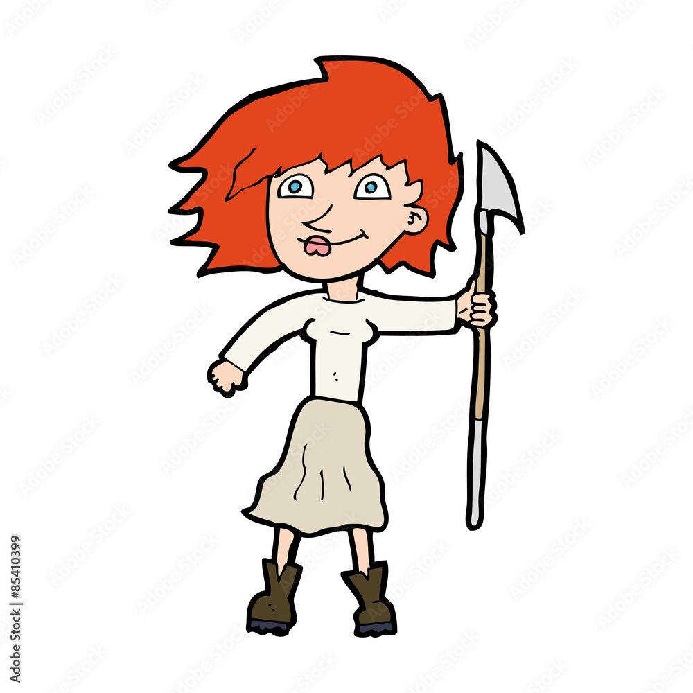 cartoon woman with spear cartoon woman with spear