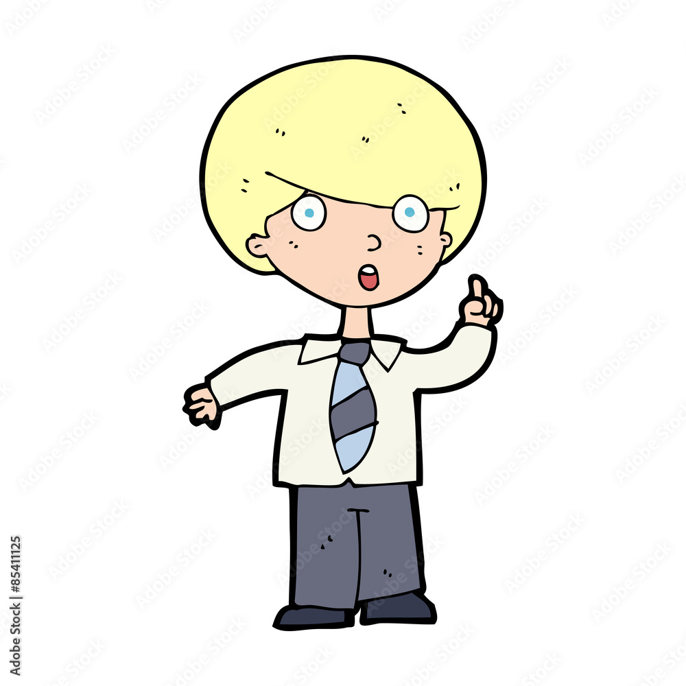 cartoon school boy answering question cartoon school boy answering question