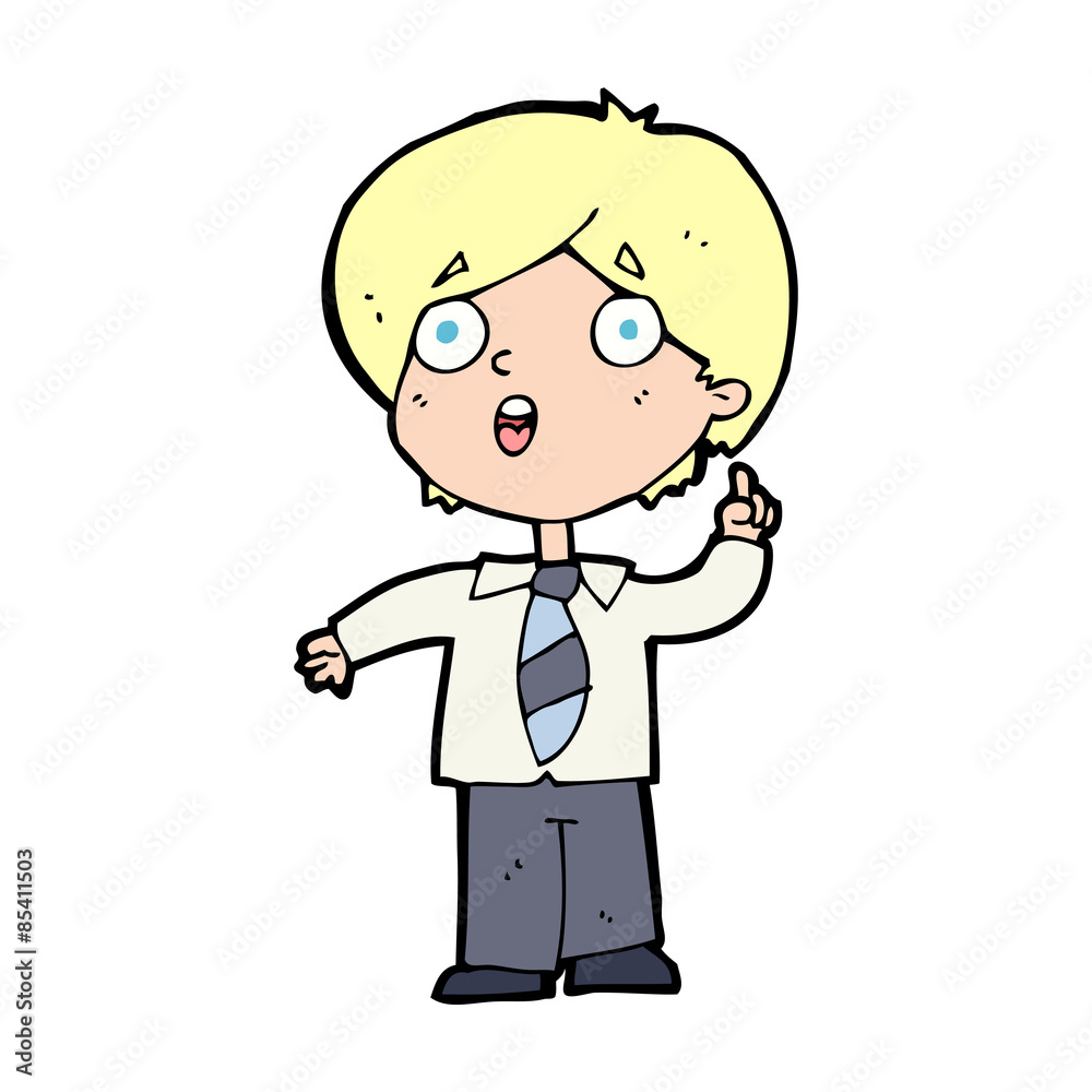cartoon schoolboy answering question cartoon schoolboy answering question