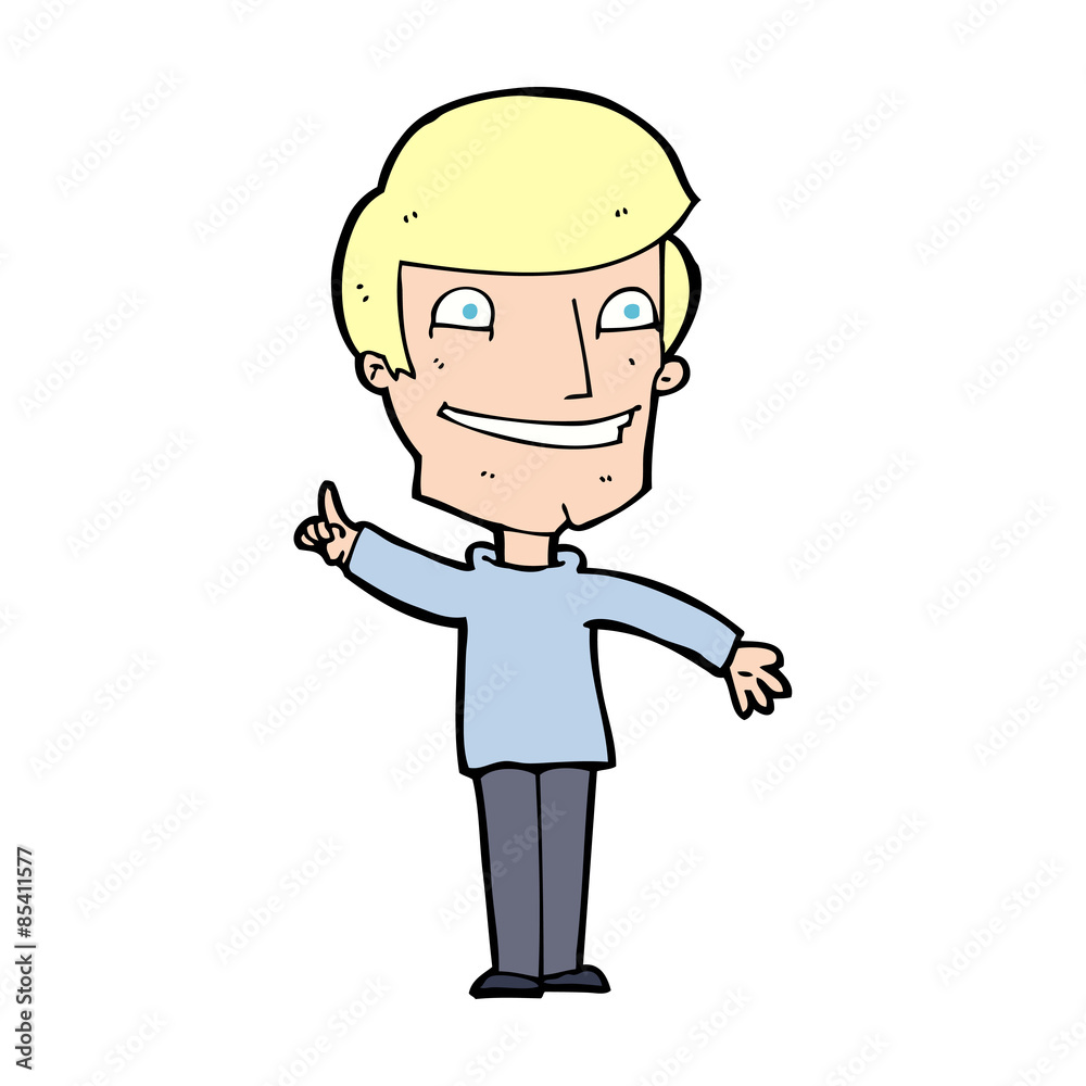 cartoon grinning man with idea cartoon grinning man with idea