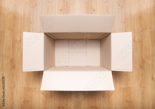 Empty brown carton box photo