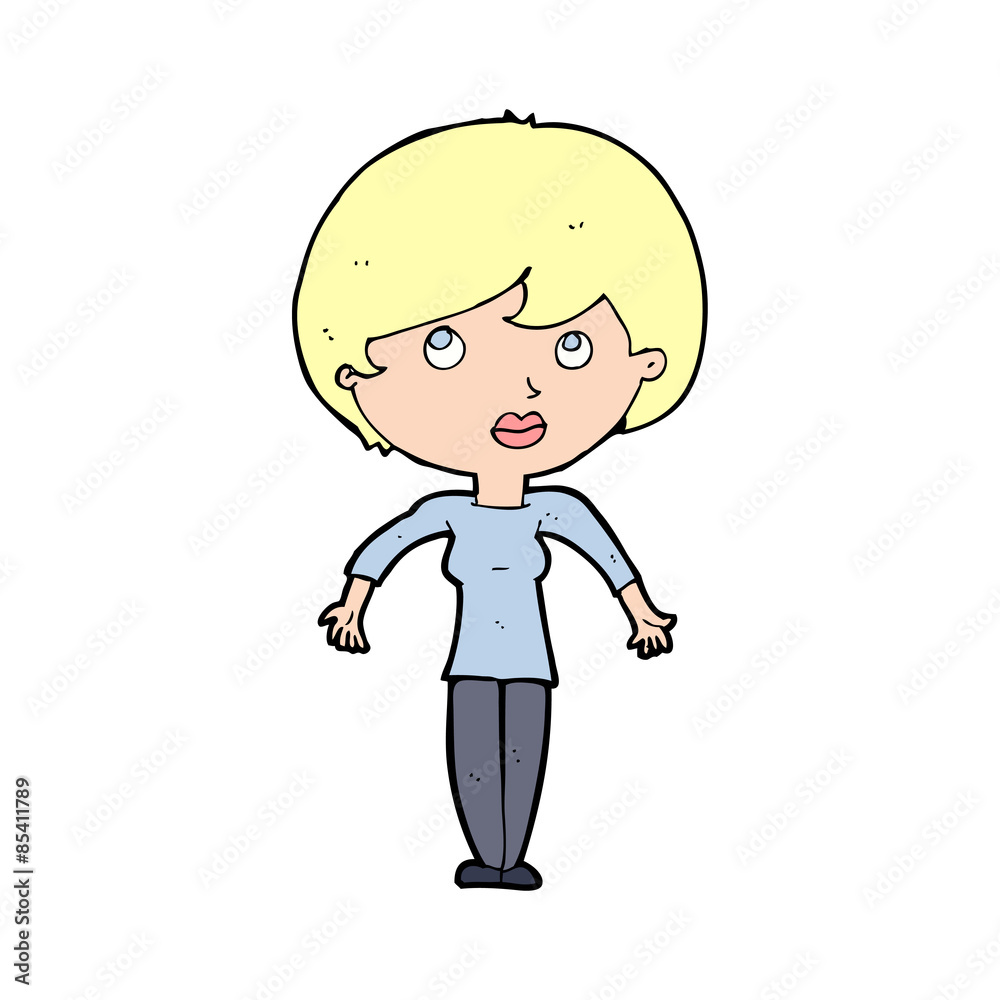 cartoon woman shrugging shoulders cartoon woman shrugging shoulders