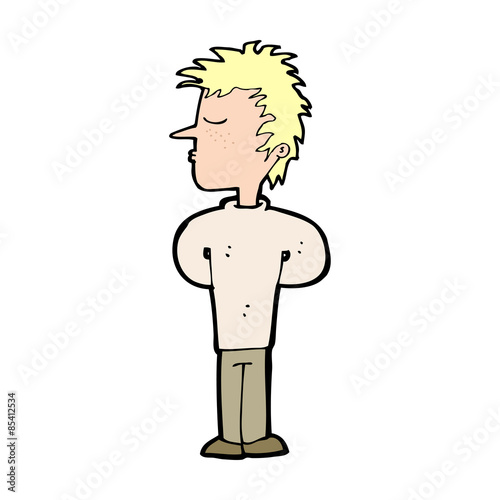 cartoon man ignoring