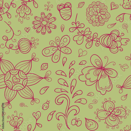 Abstract doodle floral shapes