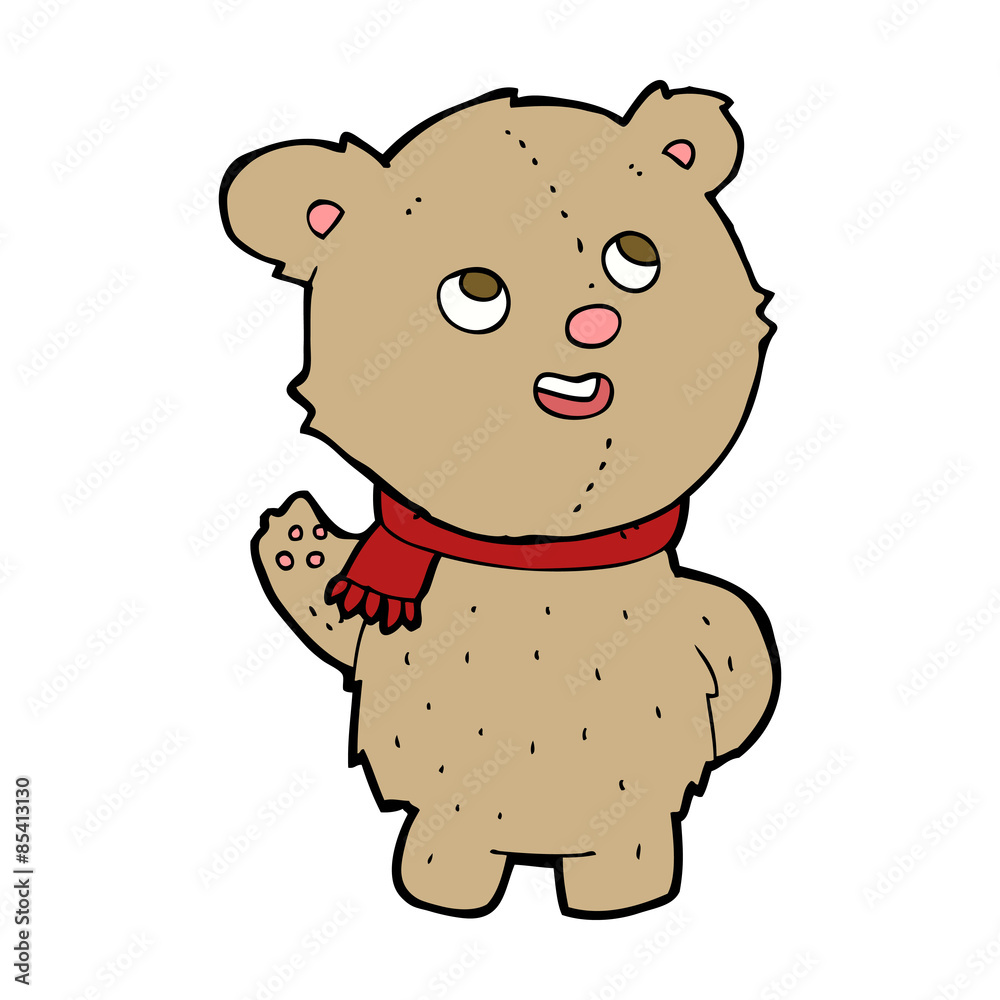 cartoon cute teddy bear with scarf cartoon cute teddy bear with scarf