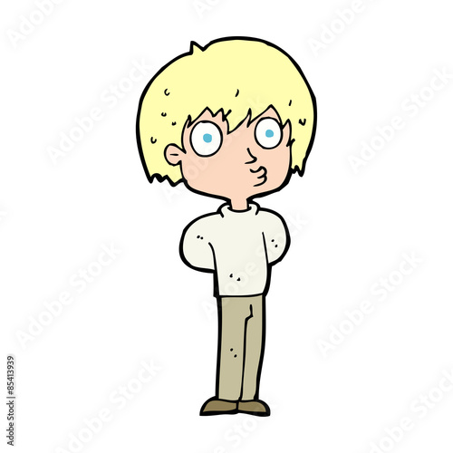 cartoon impressed boy