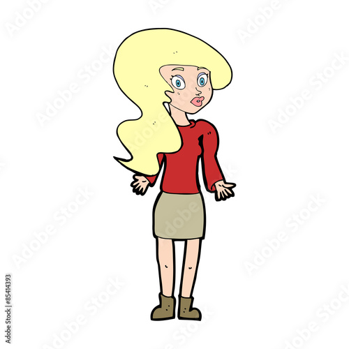 cartoon woman shrugging shoulders © lineartestpilot
