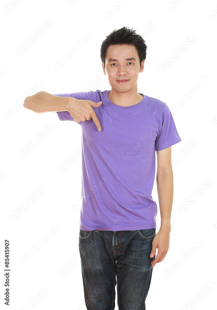 man with blank t-shirt man with blank t-shirt