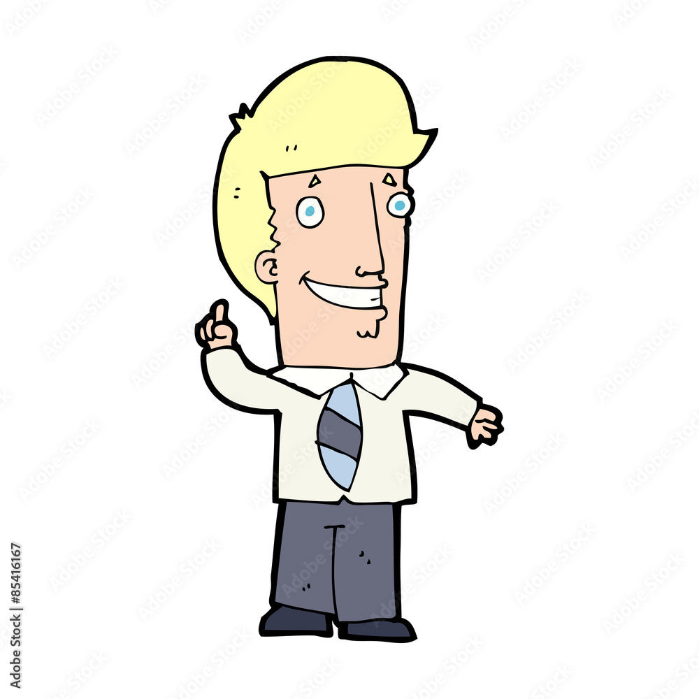 cartoon office man with idea cartoon office man with idea