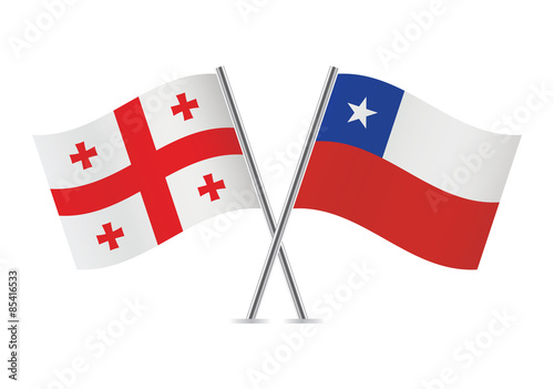 Free Download Georgia and Chile flags. Vector illustration. - GFXLoad