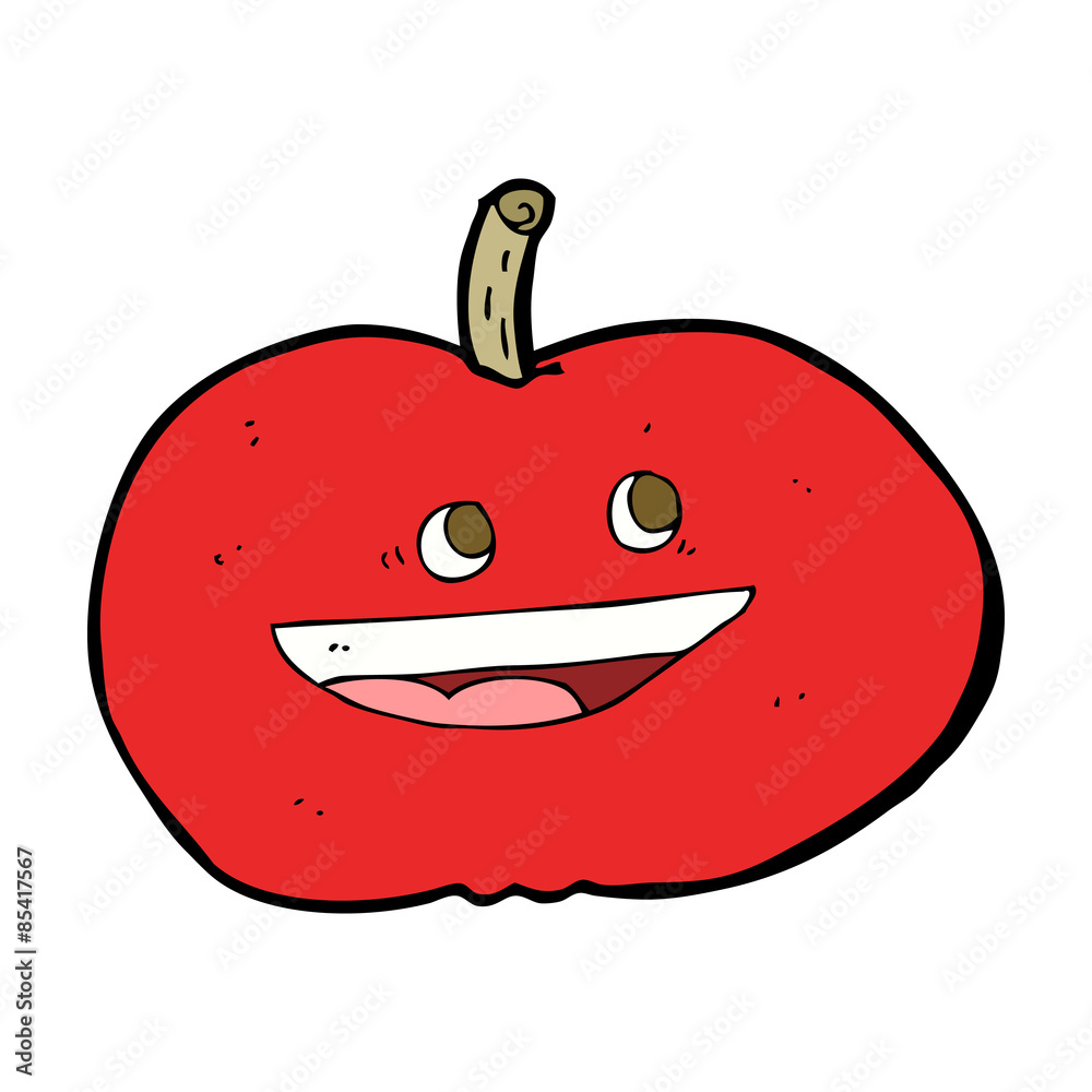 Obraz premium cartoon happy apple