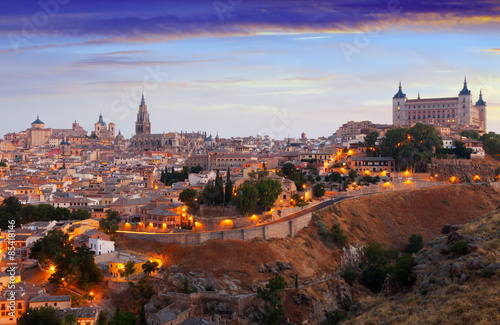 iew of Toledo from hill in summer morning