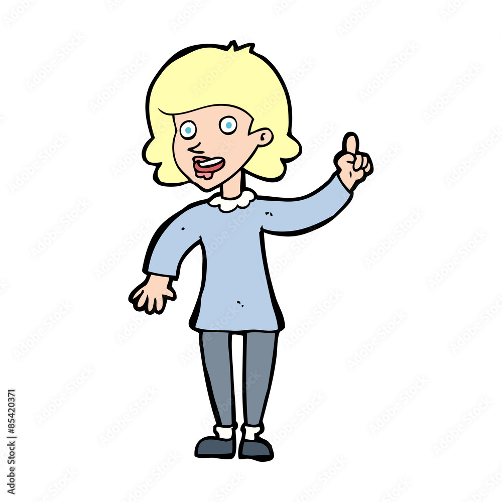 Fototapeta premium cartoon woman with idea