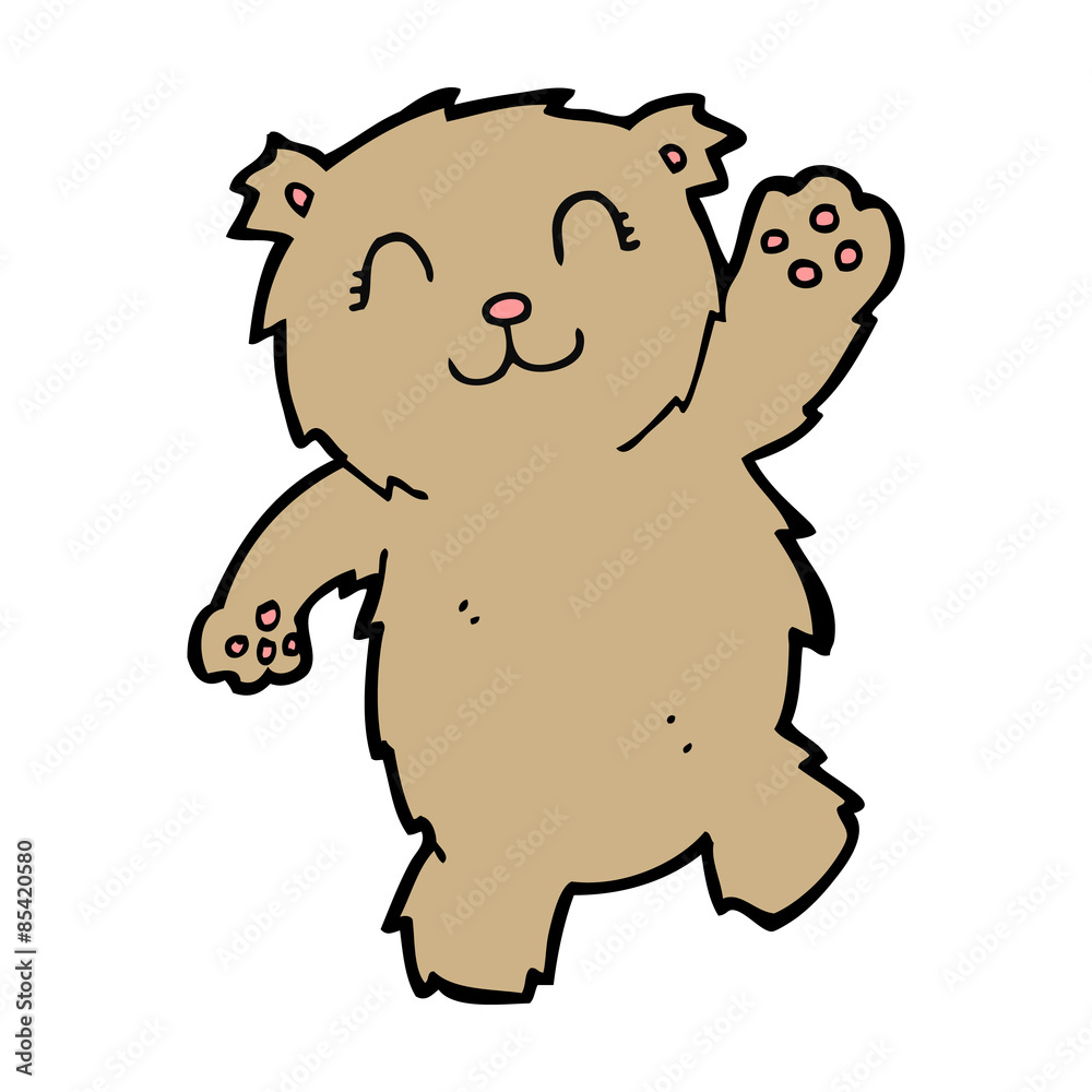 cartoon waving teddy bear cartoon waving teddy bear